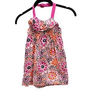 Gymboree 4T Spice Market Paisley Flower Halter Sundress Pink Purple Gold Bow